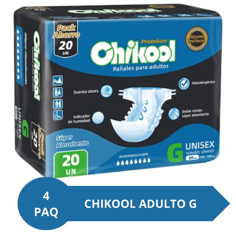 GENERICO - 4Paq Pañal Chikool Adult Premiun Talla G