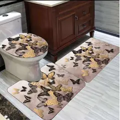 GENERICO - Set alfombra de baño 3pcs con diseño 3D