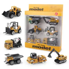 GENERICO - Camiones De Construccion Set 6 Vehiculos Juguetes Niños