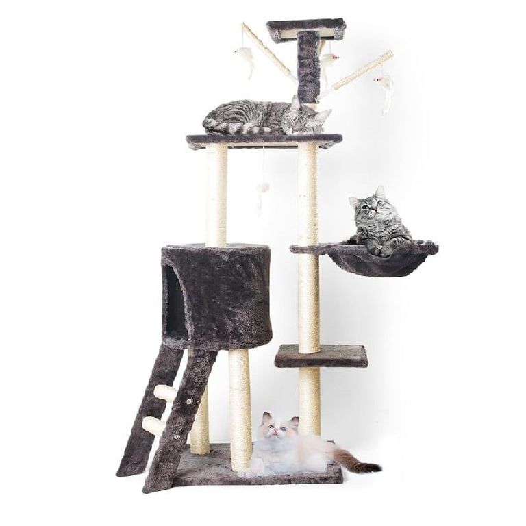 Torre Rascador para Gatos Hamaca Juguetes Multinivel 138cm