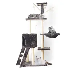 MASCO TODO - Torre Rascador para Gatos Hamaca Juguetes Multinivel 138cm