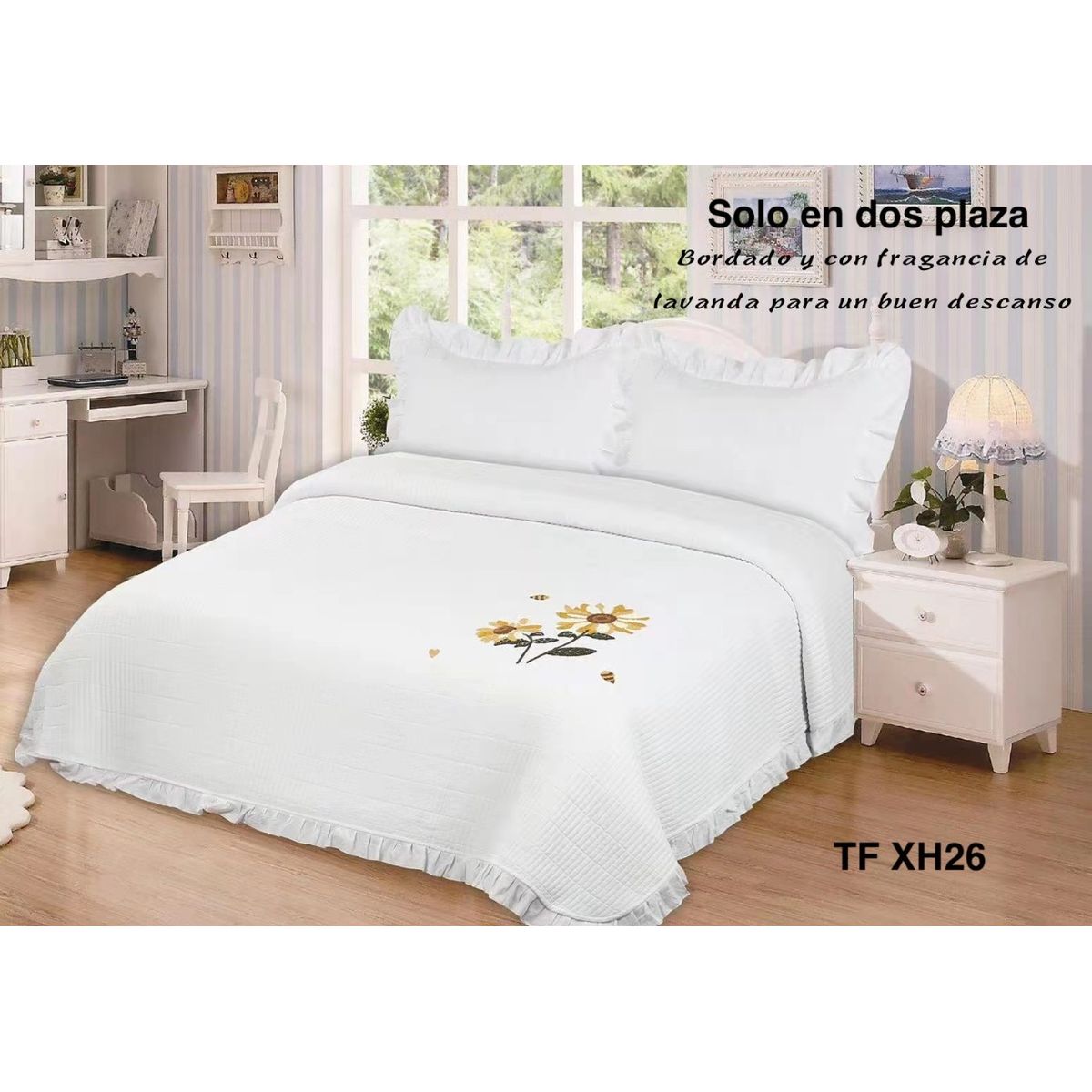 GENERICO - Cubrecamas quilt verano bordado 230x250