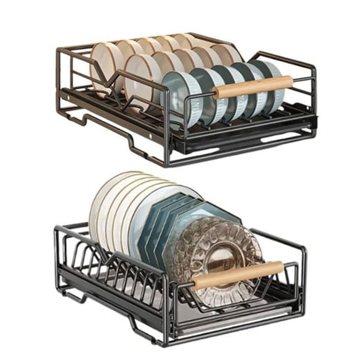 GENERICO - Pack 2 Organizador de Cocina Rack Deslizables para Almacenamiento de Platos