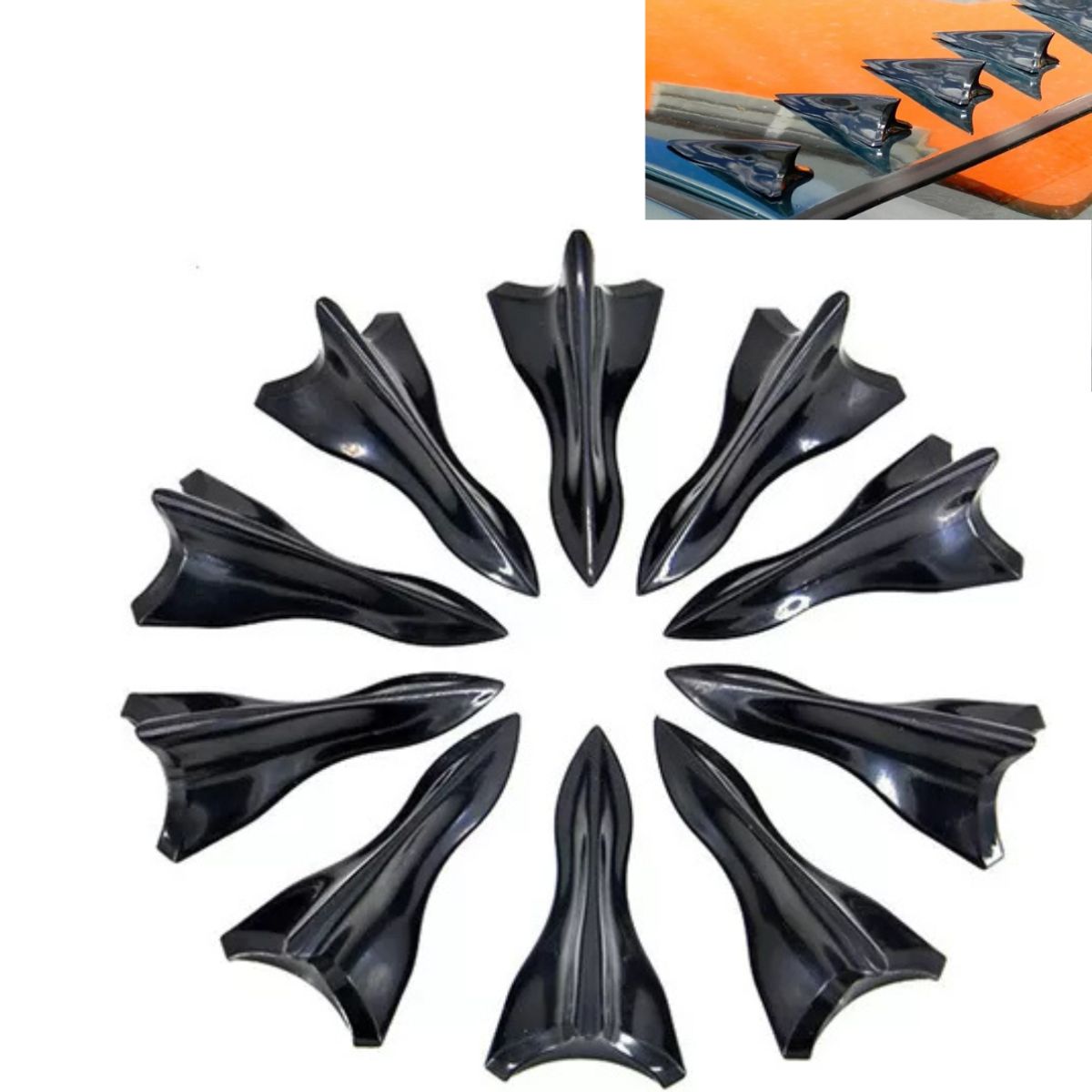 GENERICO - X10 Difusores De Techo Aleta Tiburon Adhesivos Auto