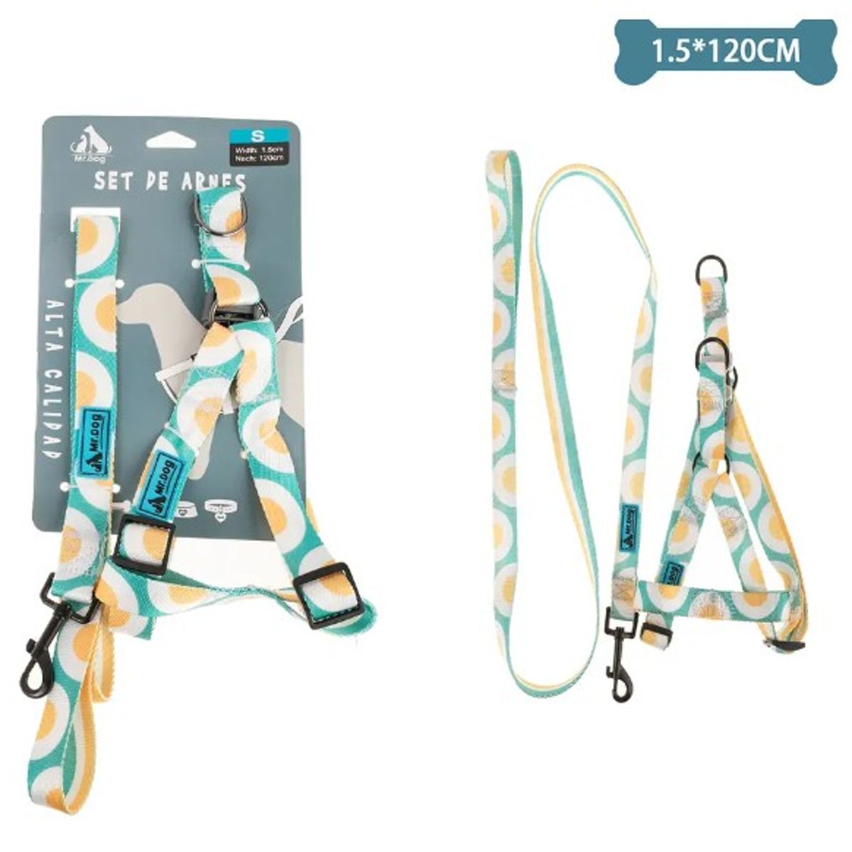 GENERICO - Set De Arnés Y Correa De Nylon 15120Cm