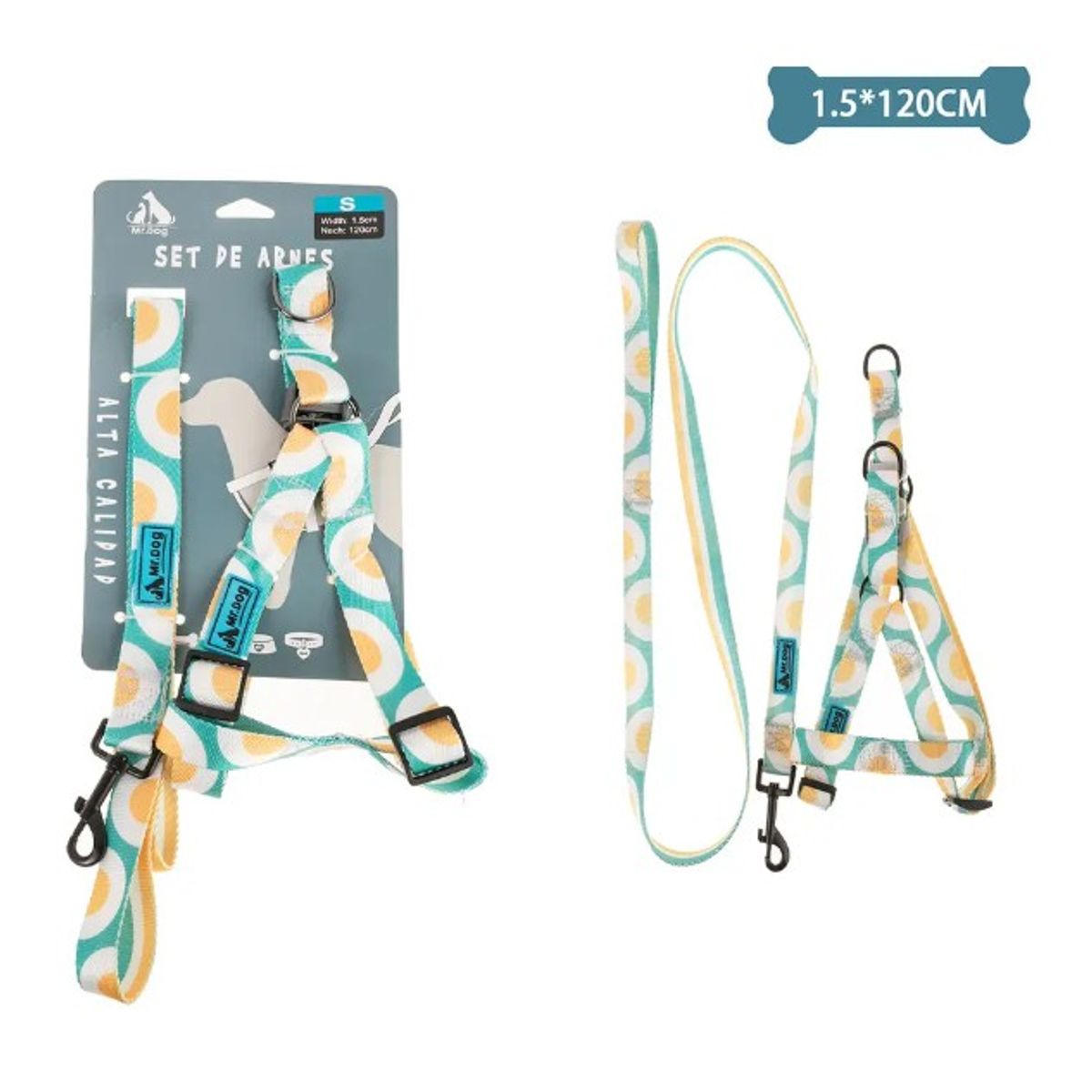 GENERICO - Set De Arnés Y Correa De Nylon 15120Cm