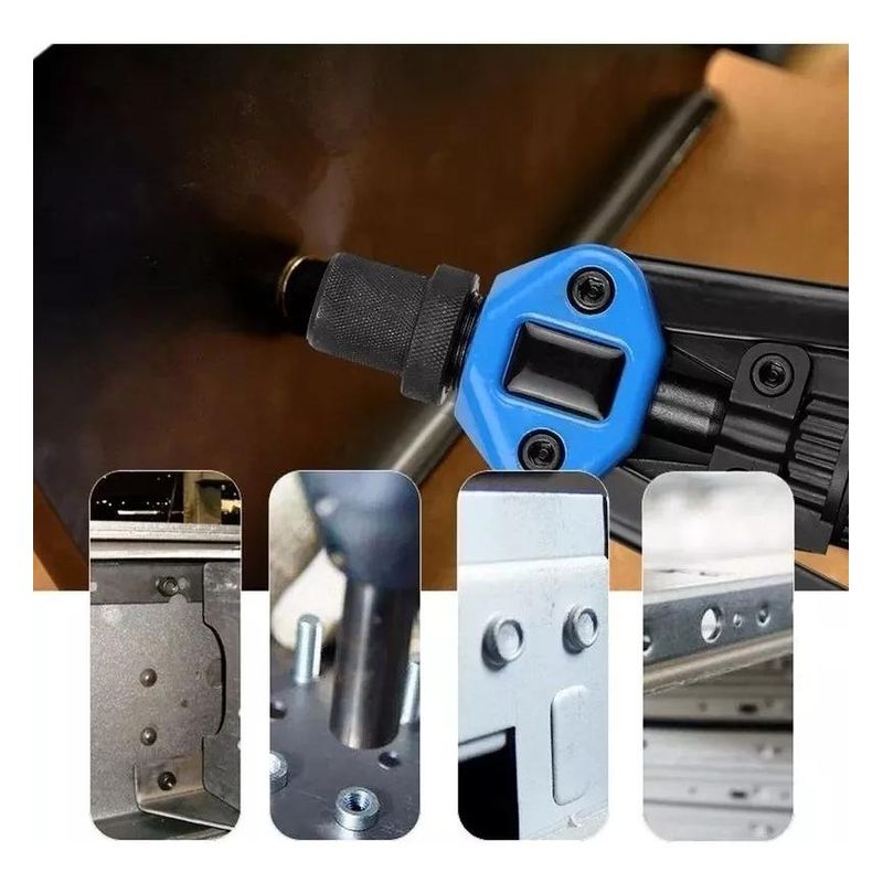 GENERICO - Remachadora ergonómica con 110 piezas y 7 mandriles M3-M12