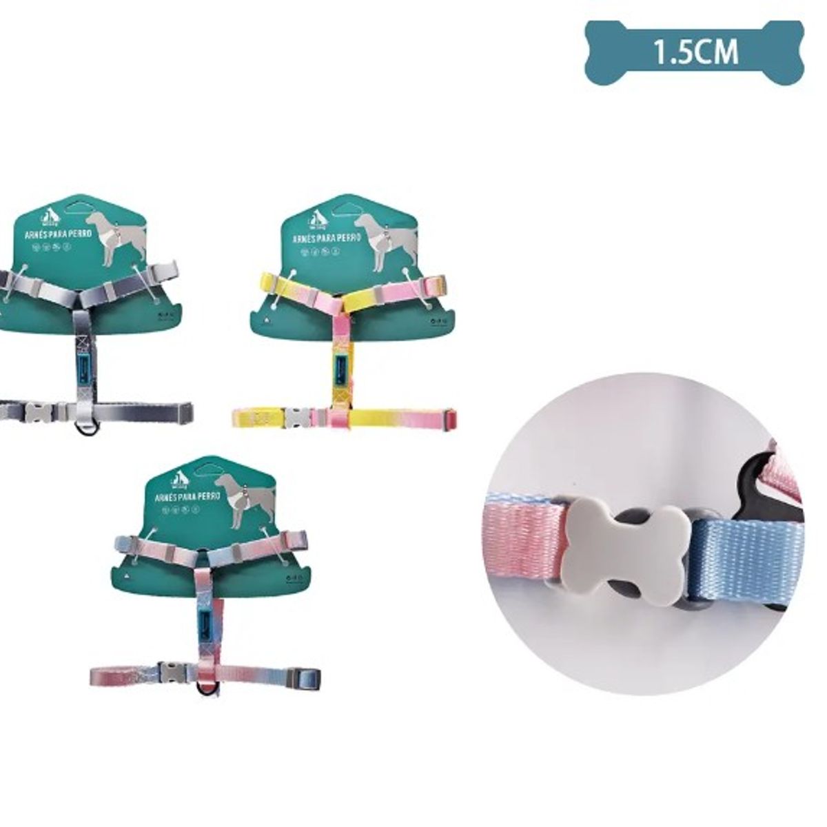 GENERICO - Arnés H Harness Para Mascotas 15Cm2540Cm Color Aleatorio