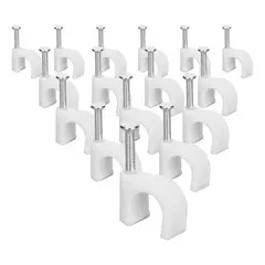 GENERICO - Grampas para Cable con Clavo de Acero 12mm Pack de 1000