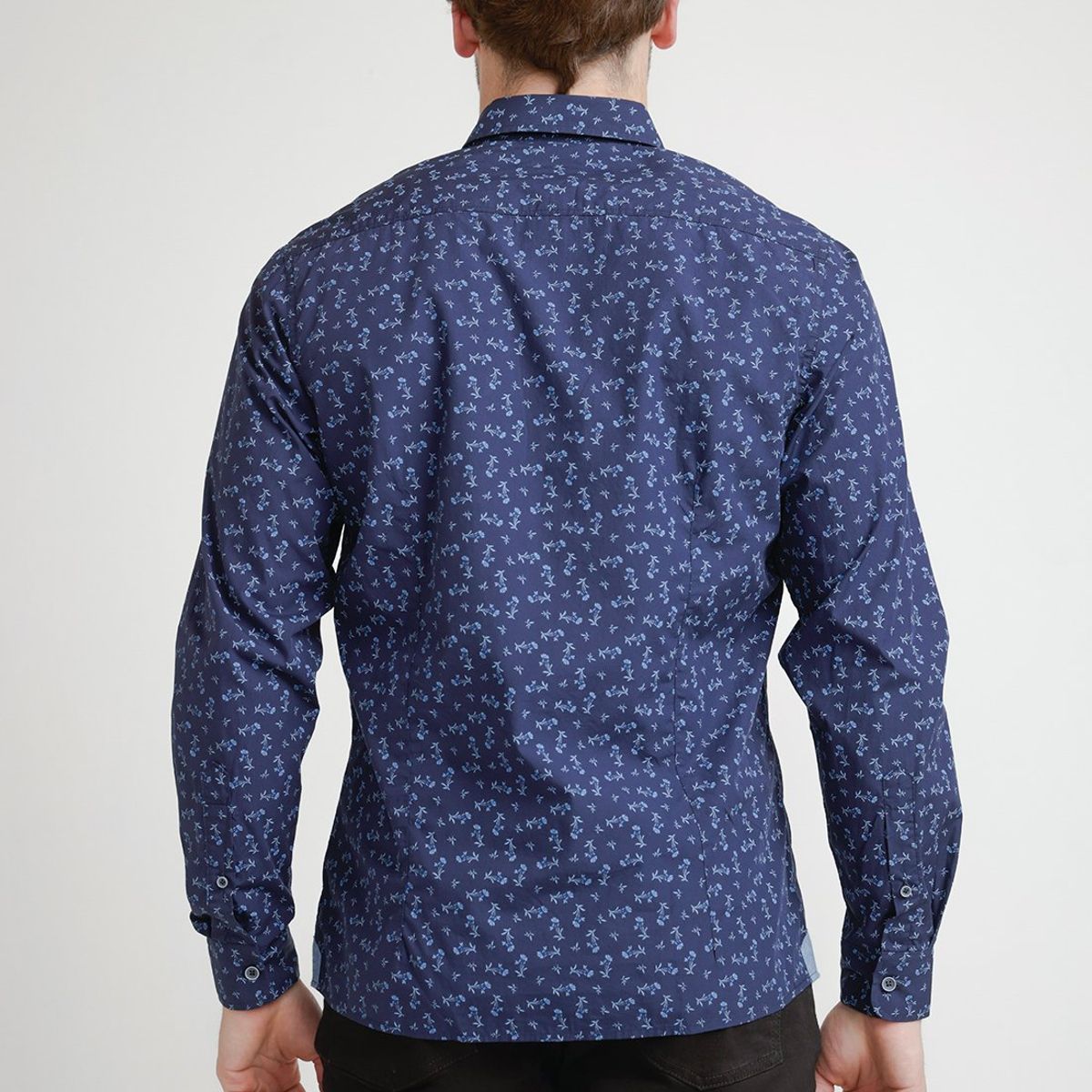 TRIAL - Camisa Hombre Casual Algodón Estampada Slim Baymax Azul Marino