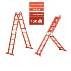 DOER - Escalera multipropósito plegable ultra resistente 4x4 4.5 Mtrs