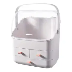 GENERICO - Caja Organizadora de Maquillaje con Tapa y Asa Portátil