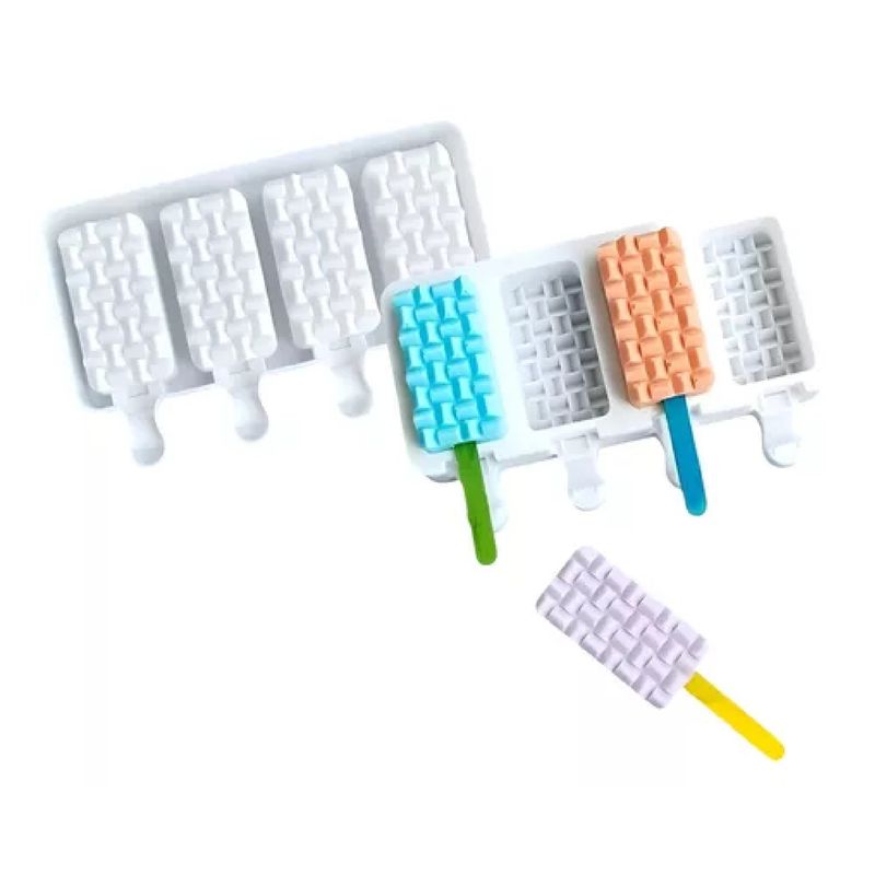 GENERICO - X2 Moldes De Silicona Reposteria Molde Helados Trenzado 4cav