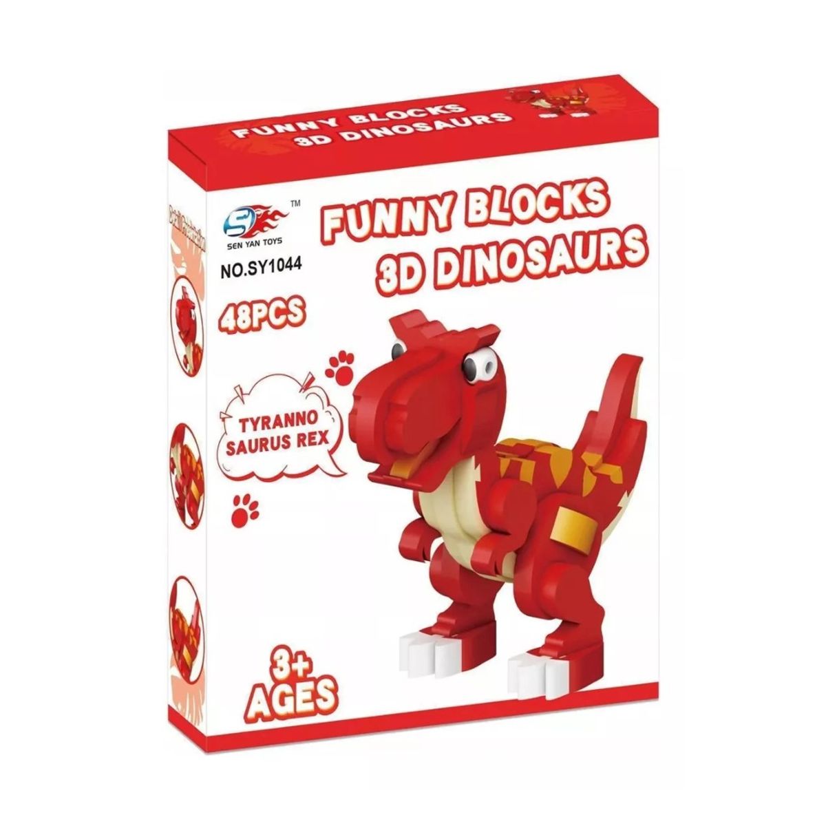 GENERICO - Bloques de Construcción de EVA 3D Cartoon T-Rex 48 Pcs