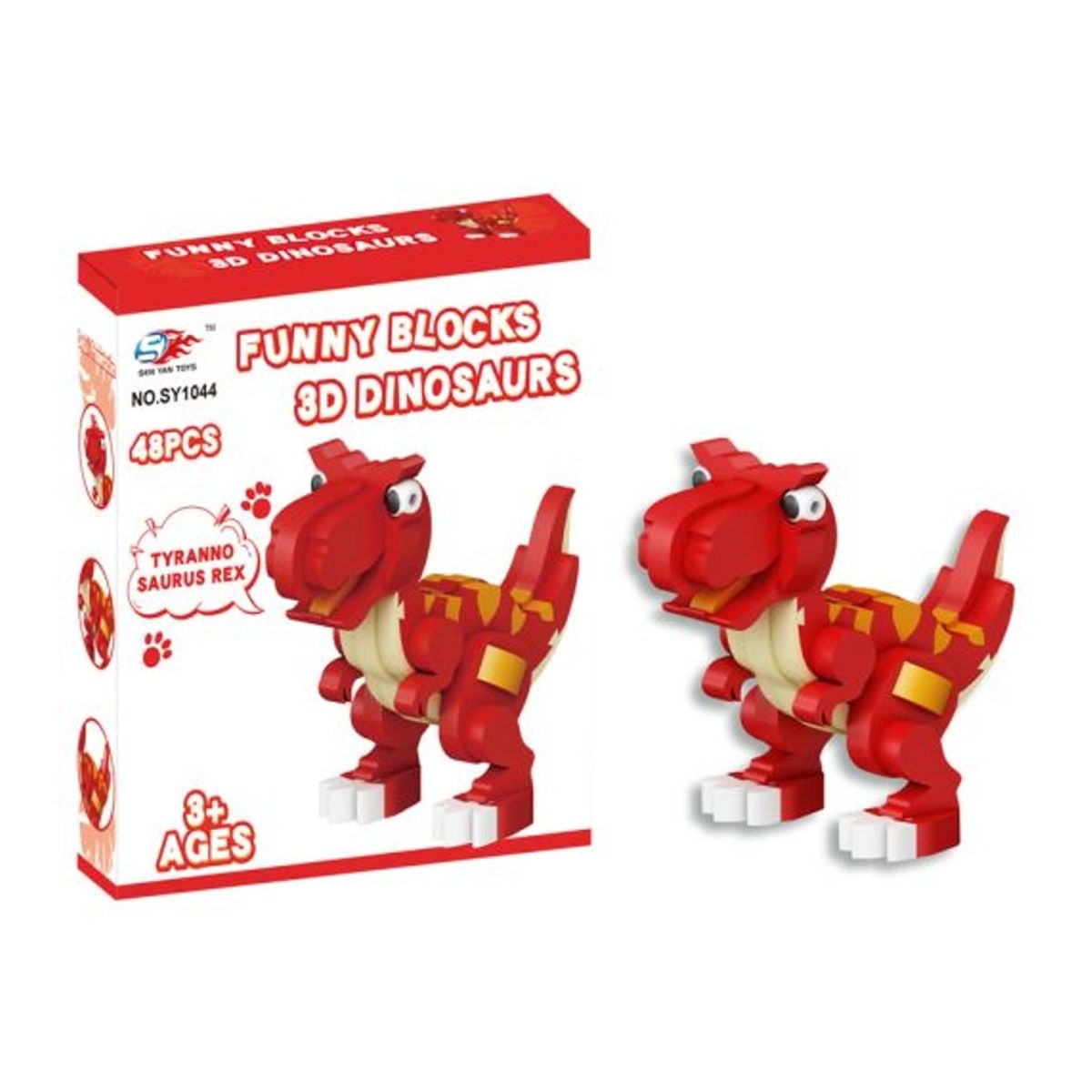 GENERICO - Bloques de Construcción de EVA 3D Cartoon T-Rex 48 Pcs