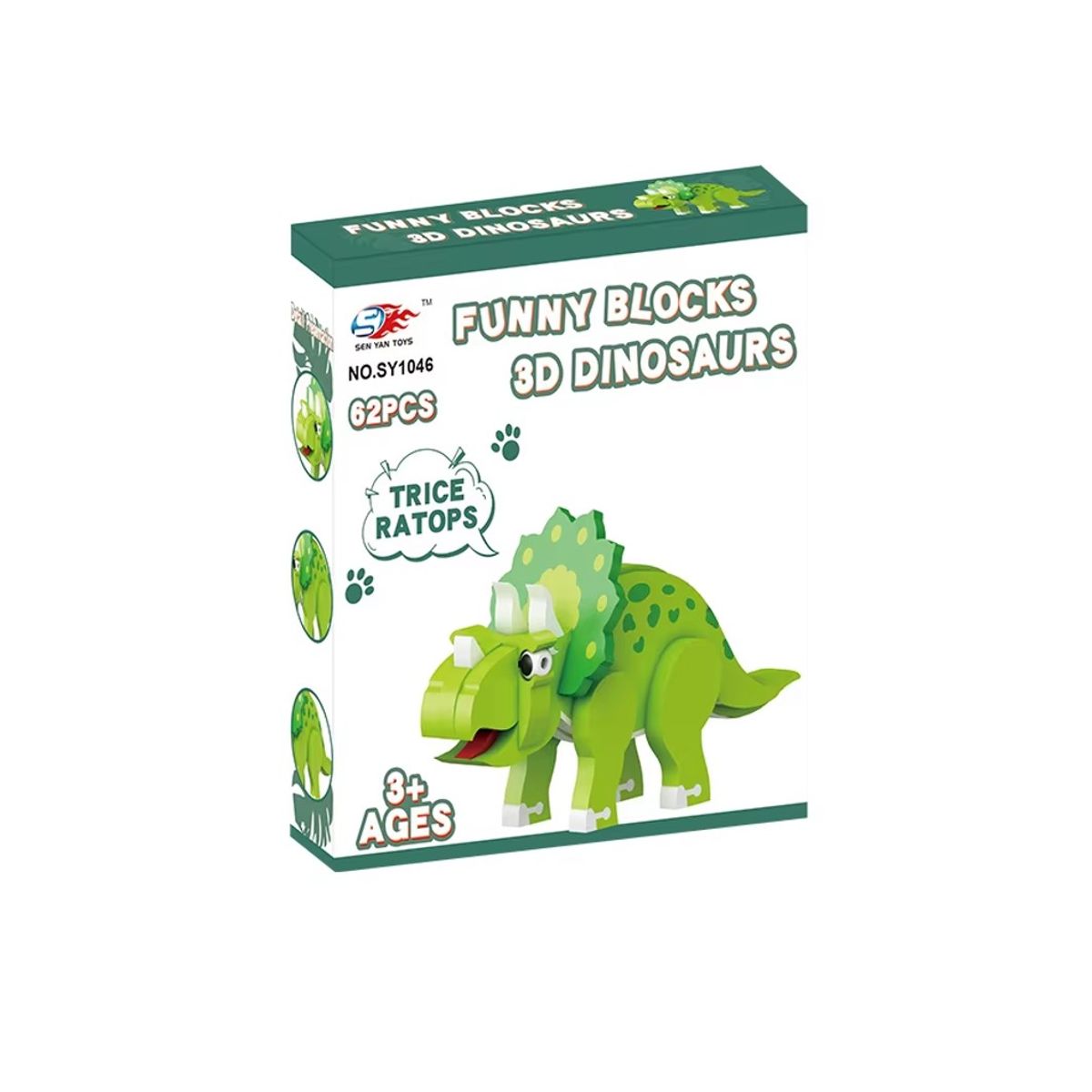GENERICO - Bloques de Construcción EVA 3D Triceratops 62 Pcs