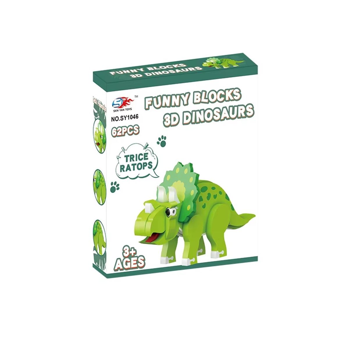 GENERICO - Bloques de Construcción EVA 3D Triceratops 62 Pcs