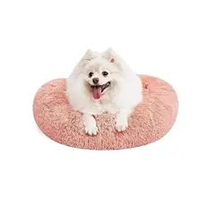 GENERICO - Cama Cojin De Chiporro Redondo Para Mascotas 50cm ROSA