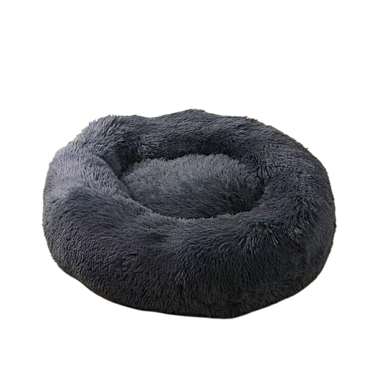 GENERICO - Cama cojin de chiporro redondo para mascotas  60cm NEGRO