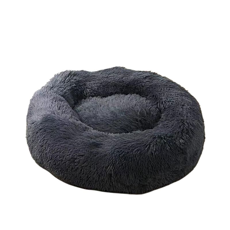 GENERICO - Cama cojin de chiporro redondo para mascotas  60cm NEGRO