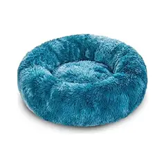 GENERICO - Cama cojin de chiporro redondo para mascotas 60cm PETROLEO