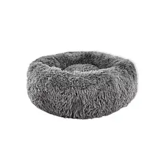 GENERICO - Cama cojin de chiporro redondo para mascotas 60cm PLOMO