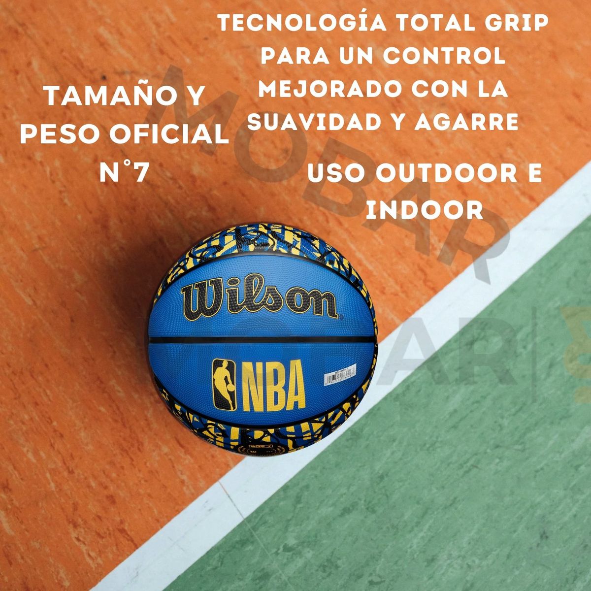 WILSON - Balon Basquetbol Basketball Wilson N°7 Graffiti Warriors Nba
