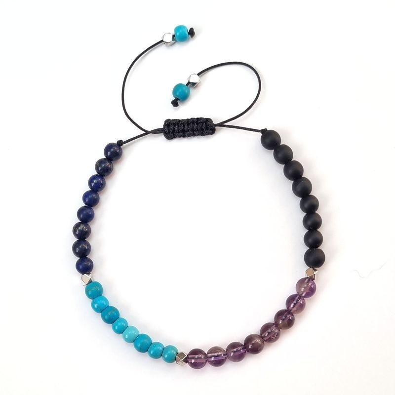 RITO DE LUNA - Pulsera del Zodiaco Sagitario Lapislázuli Howlita Amatista y Onix