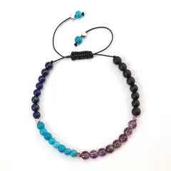 RITO DE LUNA - Pulsera del Zodiaco Sagitario Lapislázuli Howlita Amatista y Onix