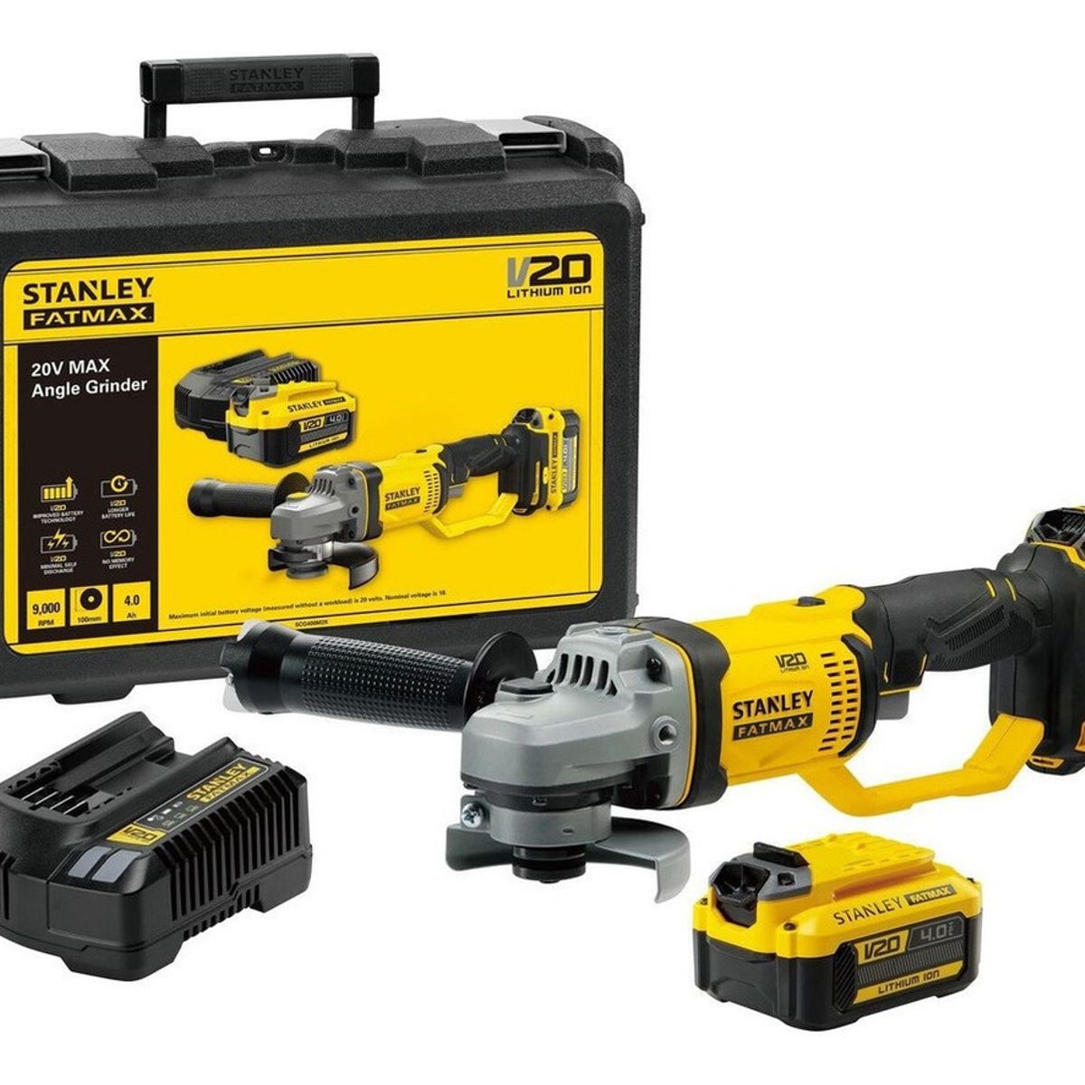 STANLEY - Kit Esmeril Angular 20v Inalámbrico 4-12 115 Mm Stanley