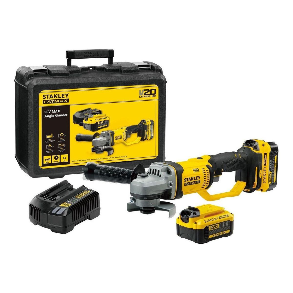 STANLEY - Kit Esmeril Angular 20v Inalámbrico 4-12 115 Mm Stanley