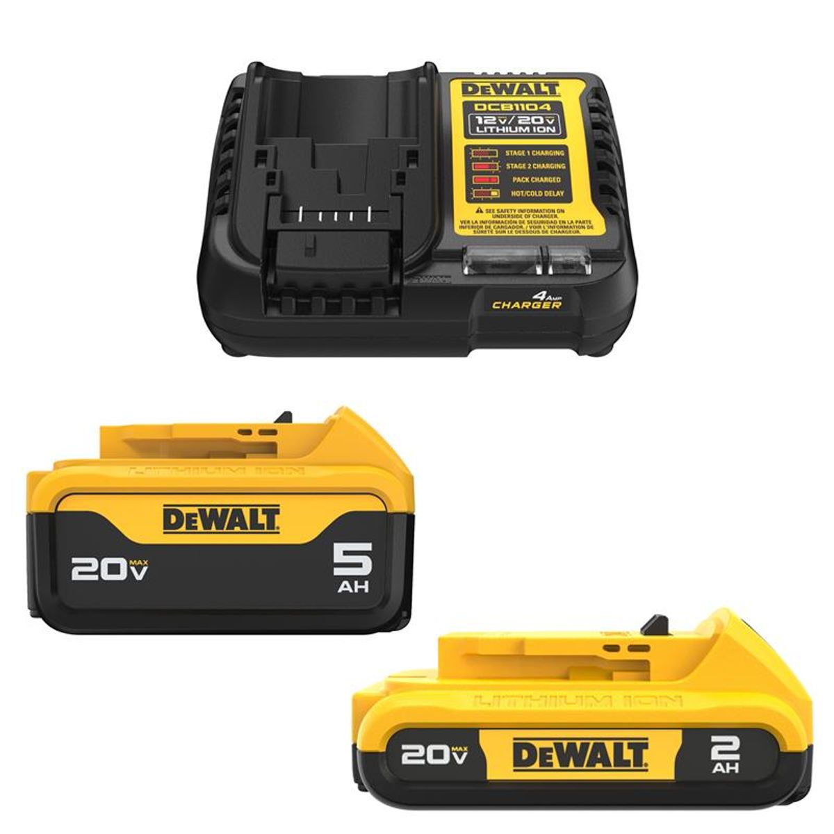 DEWALT - Kit 2 baterías 20V + cargador 4Ah 20V DEWALT DCB225CK-B2