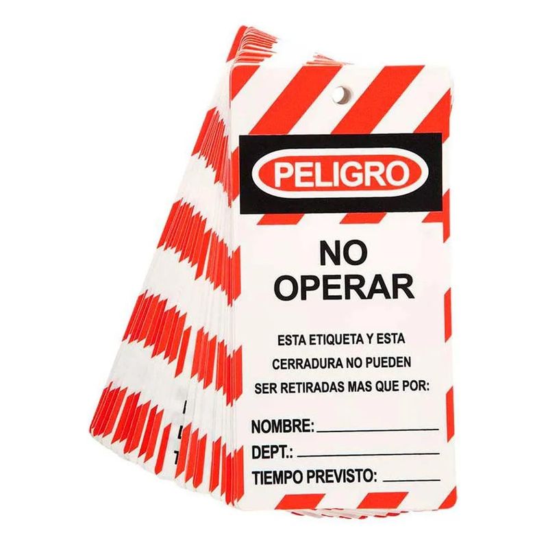 GENERICO - Tarjeta de Bloqueo Energético con Advertencias (25 Unid)
