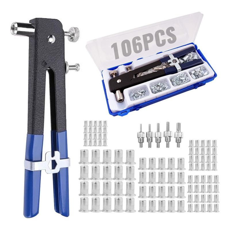 GENERICO - Kit Universal de Remachadora de Tuercas M3 a M8 Ergonómico