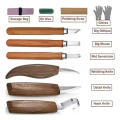 GENERICO - Kit de Cuchillos y Cinceles para Tallar Madera, 10 Piezas