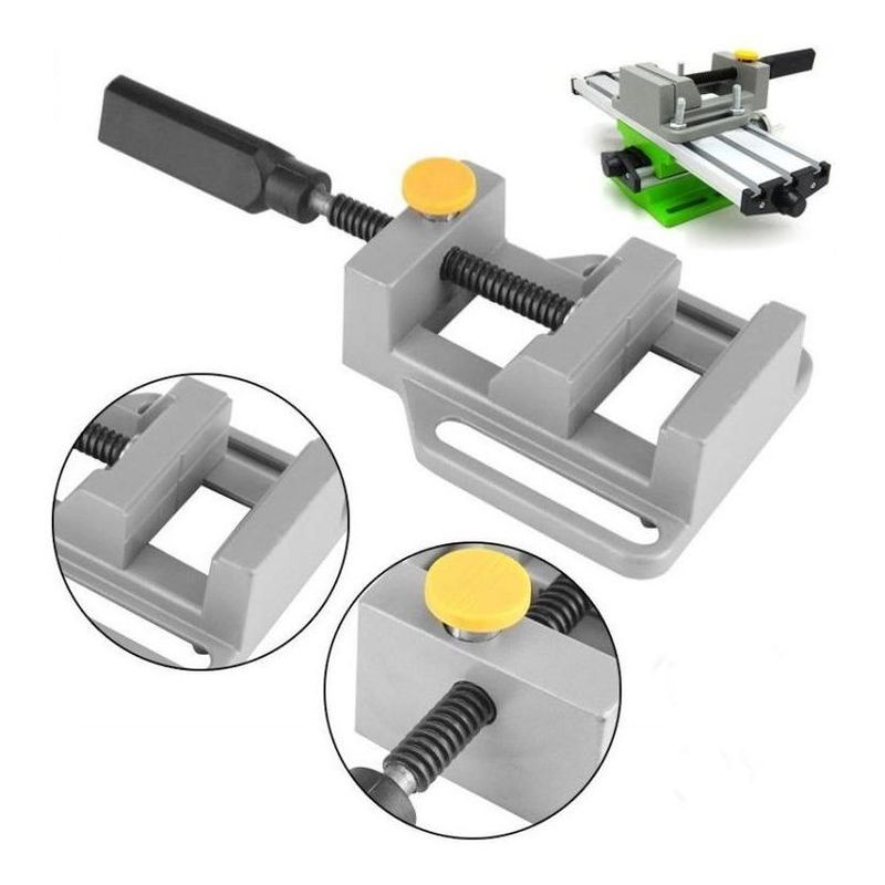 GENERICO - Mini Taladro de Mesa y Escuadra Combinada para Bricolaje