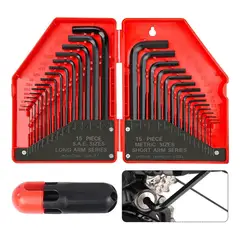 GENERICO - Juego de 30 Llaves Allen de Acero 45 para Uso Industrial