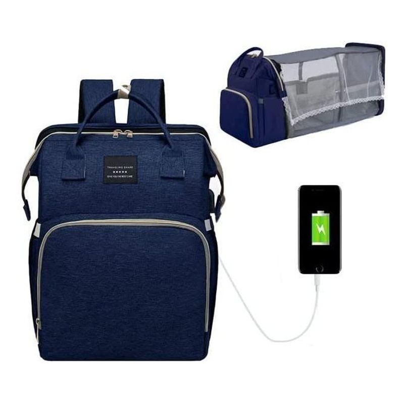 GENERICO - Mochila 3 en 1: Cambiador, Cuna y Organizador para Bebés