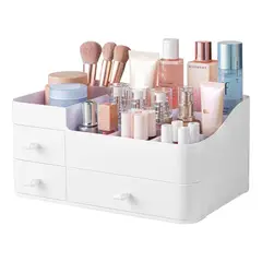 GENERICO - Organizador Grande de Maquillaje con 8 Compartimentos Blancos