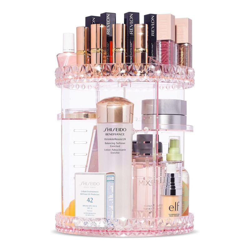 GENERICO - Organizador Giratorio de Maquillaje con Almacenamiento 360°