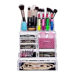 GENERICO - Organizador Acrílico Transparente para Labiales y Joyas