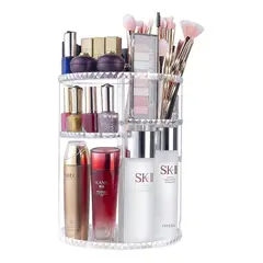 GENERICO - Organizador Giratorio de Maquillaje Transparente 360°