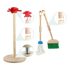 GENERICO - Kit de Limpieza Infantil con Fregona, Escoba y Recogedor
