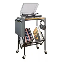 MUNDO MAGIA - Mesa De Soporte Tocadiscos Y Almacenamiento De Vinilos