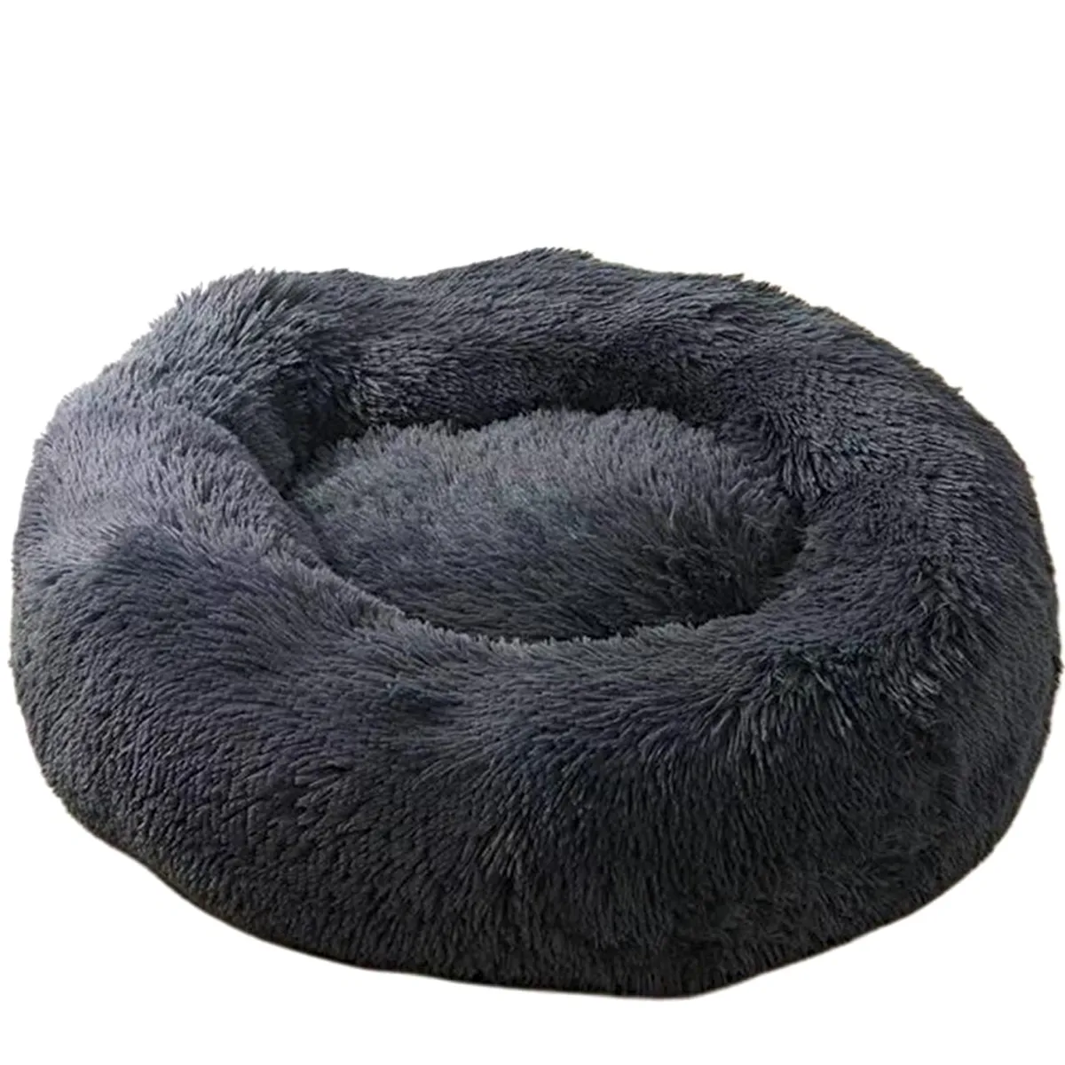 GENERICO - Cama cojin de chiporro redondo para mascotas  60cm NEGRO