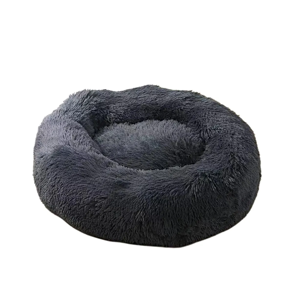 GENERICO - Cama cojin de chiporro redondo para mascotas  60cm NEGRO