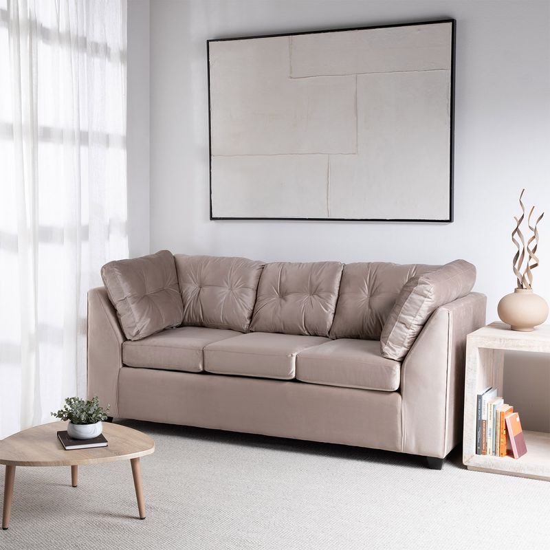 MUEBLES MPR - Sofá Bonsai Felpa Burdeo
