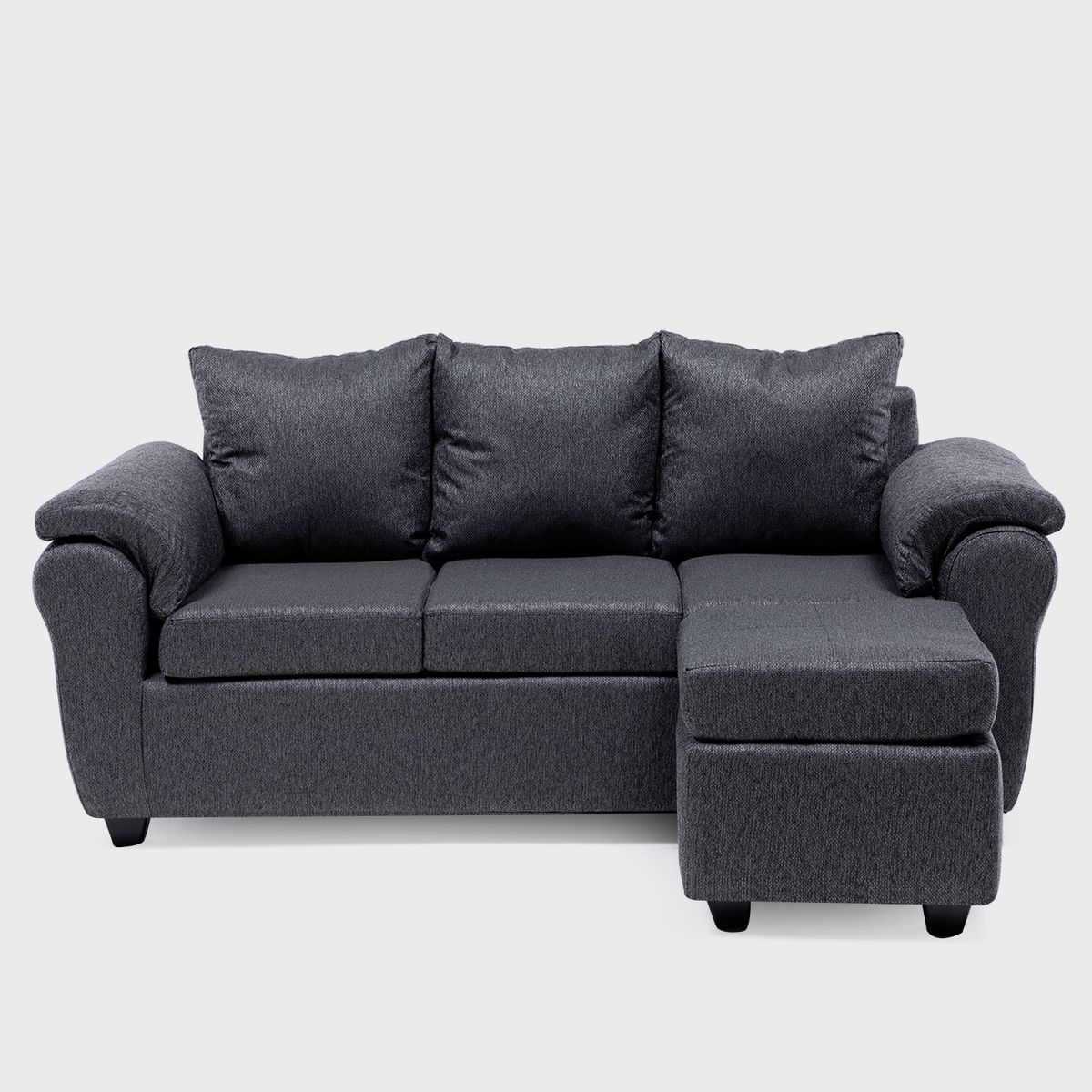 MUEBLES MPR - Sofá Ezeiza + 1 Pouf Lino Gris