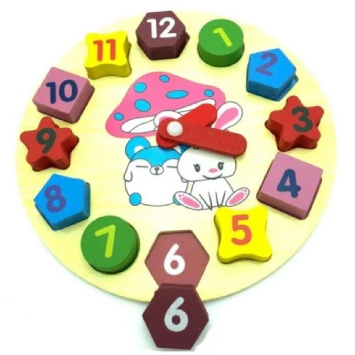 OEM - Reloj Bloque Enhebrador Juguete Madera