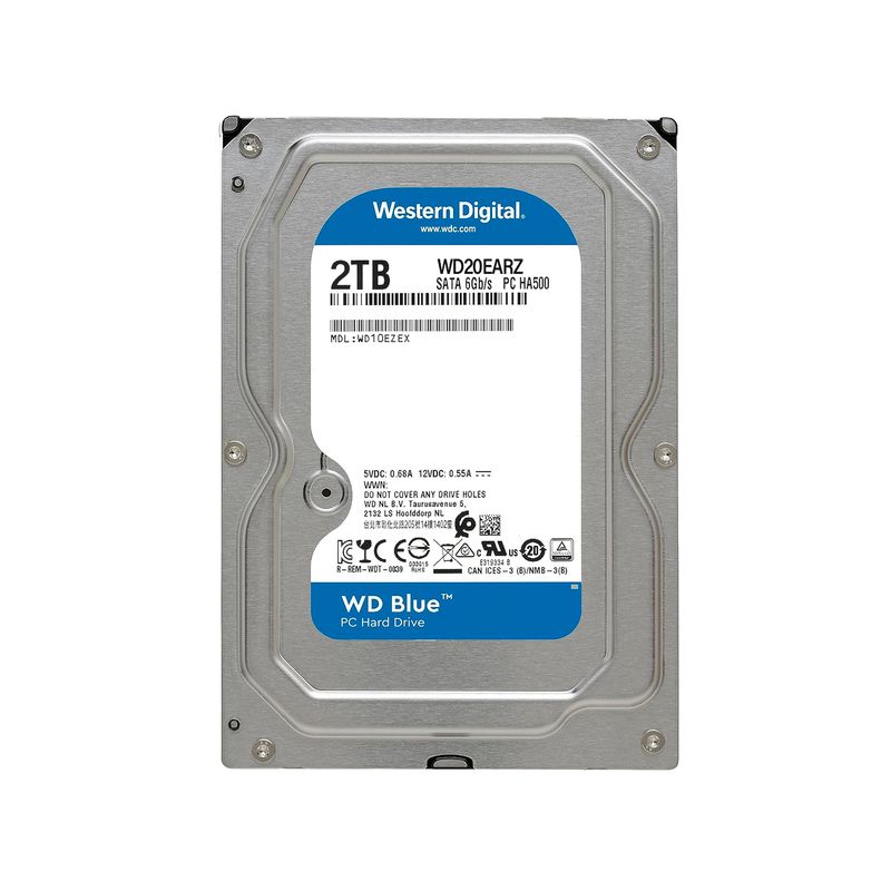 WESTERN DIGITAL - Disco Duro Interno Western Digital Blue 2TB PC / DVR / NVR